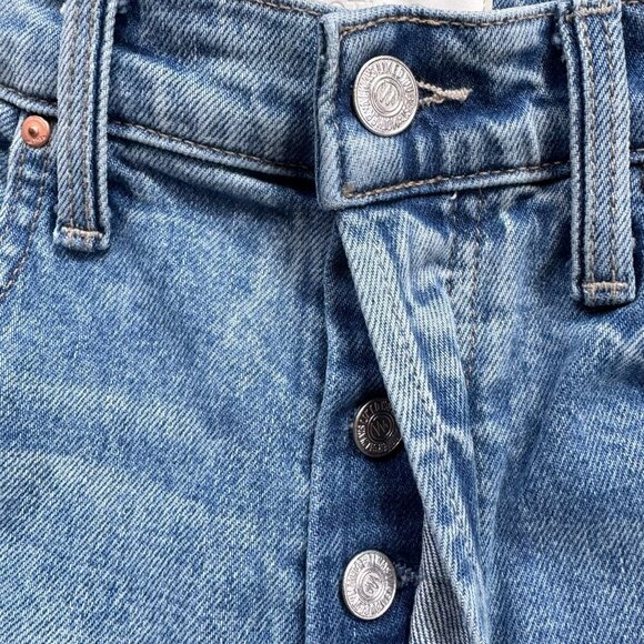 MOTHER Superior The Tripper Flood Fray Jeans Left in Dust Flare Denim Blue 26 - Picture 11 of 17